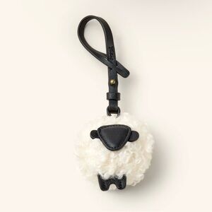 Woolrich White Sheep Keychain with Black Strap
